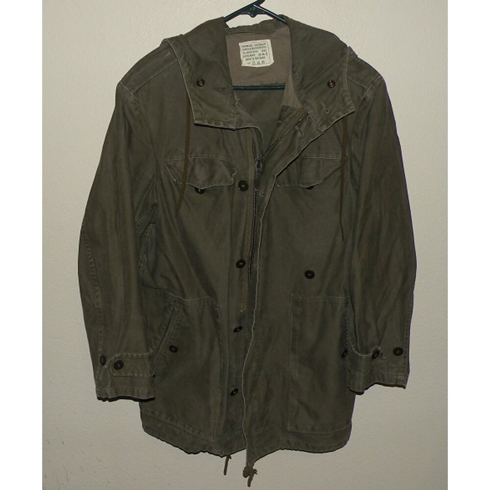 Vtg '82 A. Schwarz Sulzbach German Military Issue Men’s Cotton Parka Small Hood